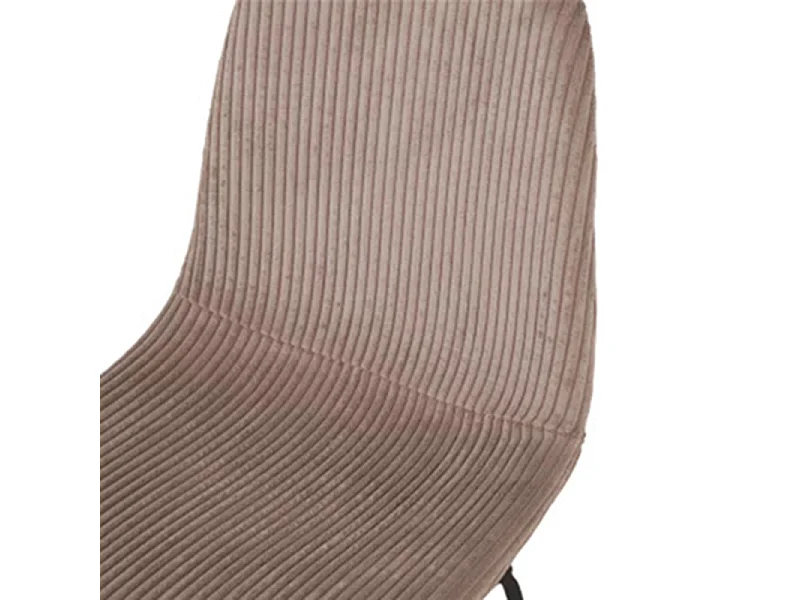 Chaise velours côtelé chocolat pieds métal noir