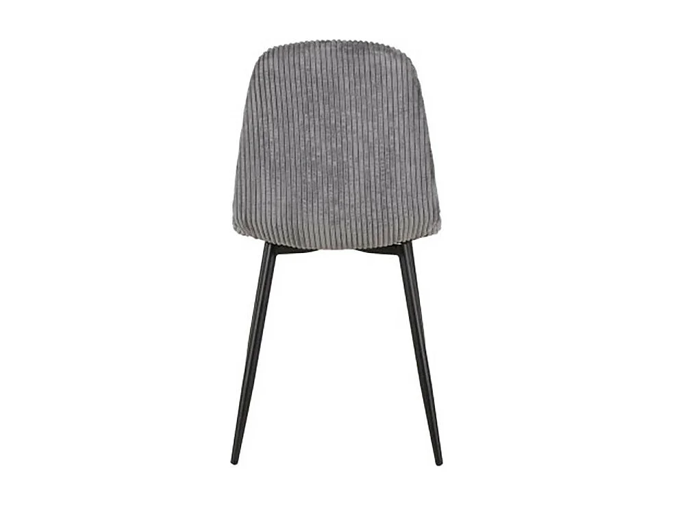 Chaise velours côtelé gris foncé pieds métal noir