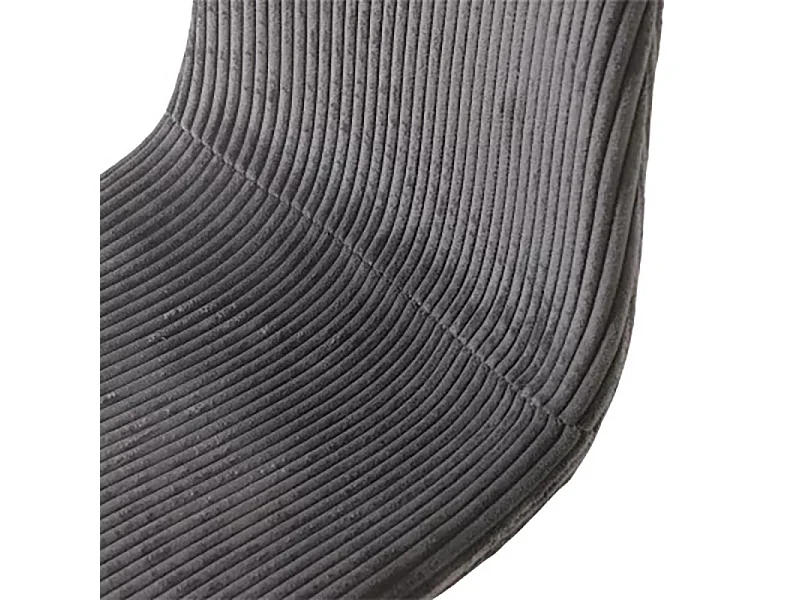 Chaise velours côtelé gris foncé pieds métal noir