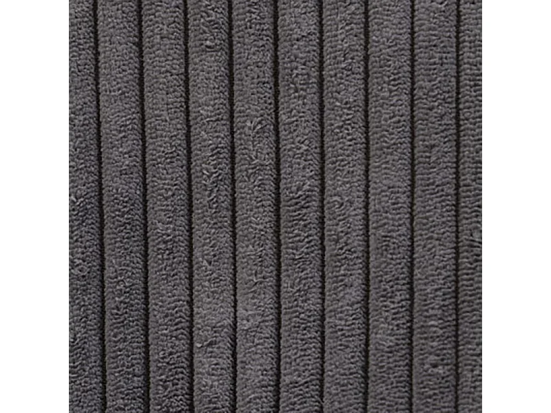 Chaise velours côtelé gris foncé pieds métal noir