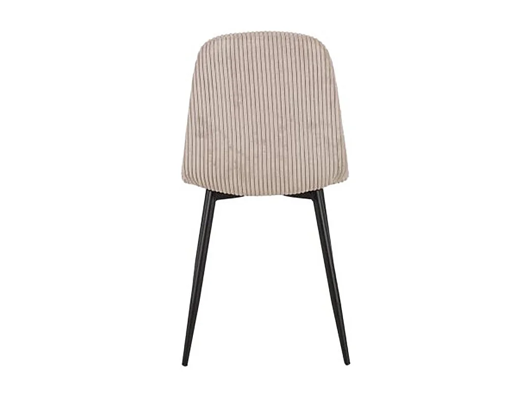 Chaise velours côtelé beige pieds métal noir