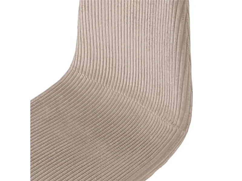 Chaise velours côtelé beige pieds métal noir