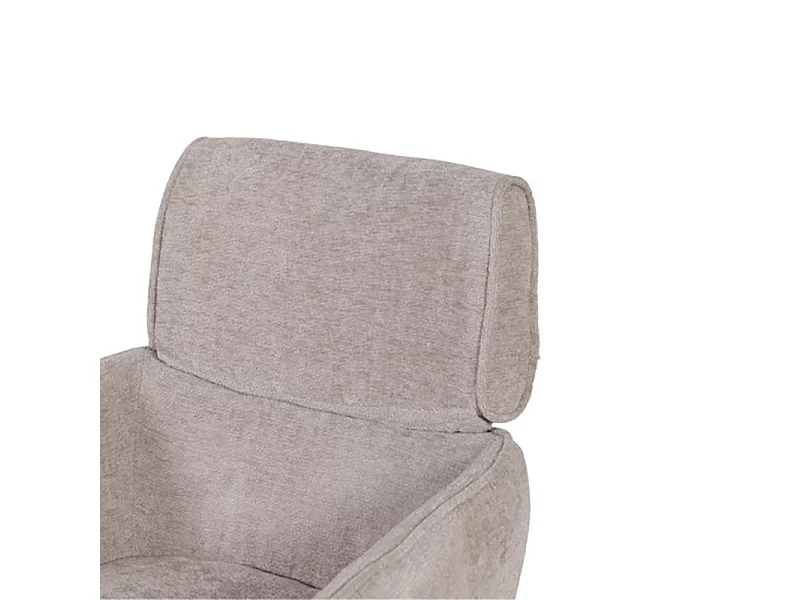 Chaise pivotante 360° tissu gris clair pieds métal noir