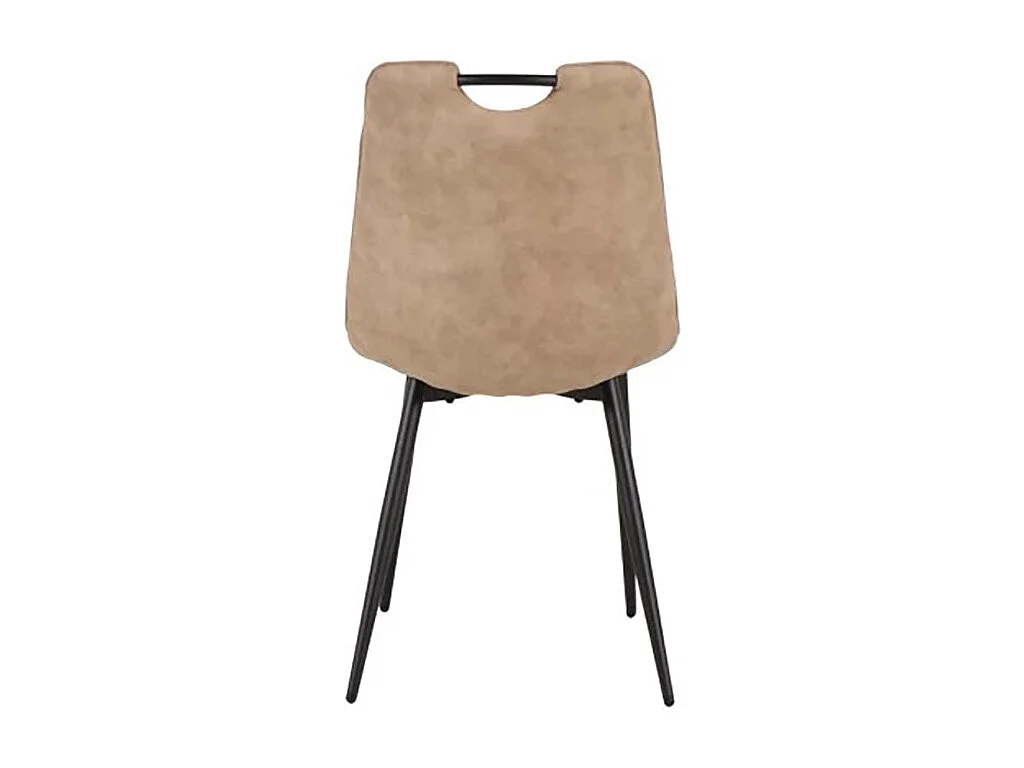 Chaise simili taupe avec poignée pieds métal noir