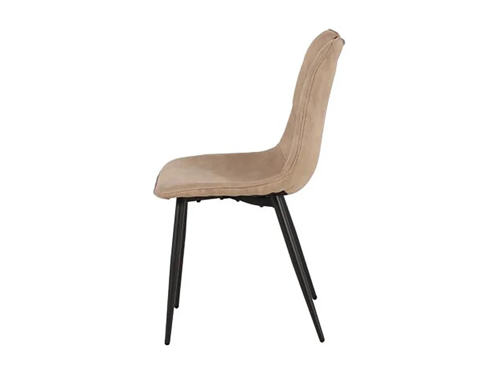 Chaise simili taupe avec poignée pieds métal noir