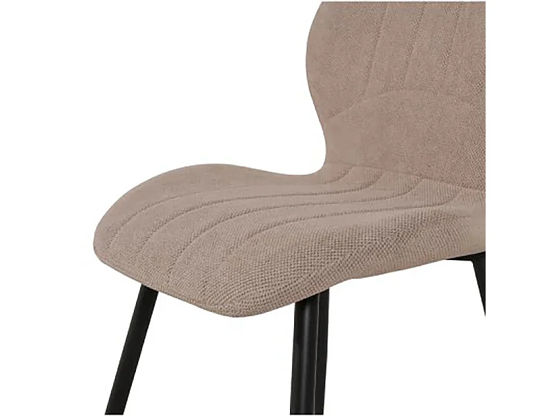 Chaise avec poignée tissu beige pieds métal