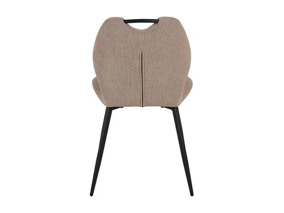 Chaise avec poignée tissu beige pieds métal