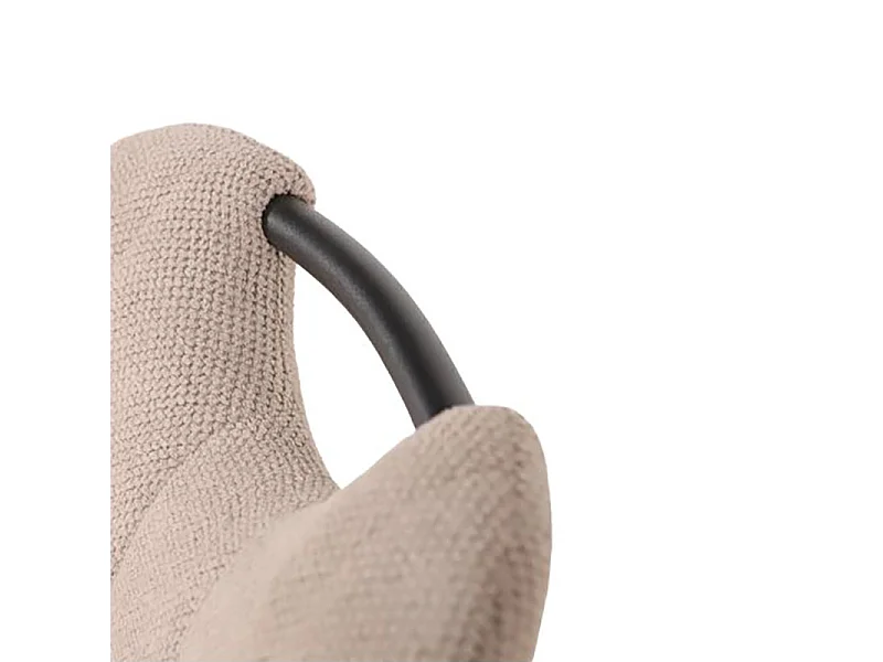 Chaise avec poignée tissu beige pieds métal