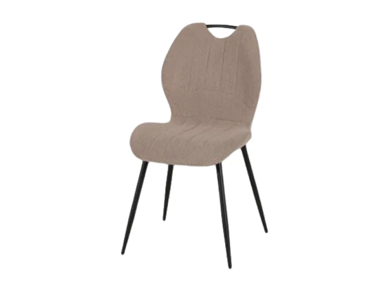 Chaise avec poignée tissu beige pieds métal