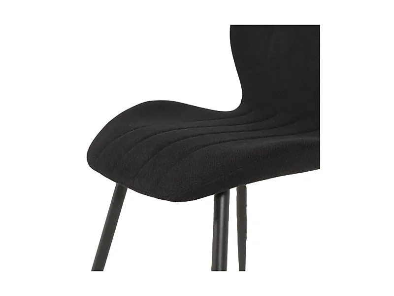 Chaise avec poignée tissu noir pieds métal