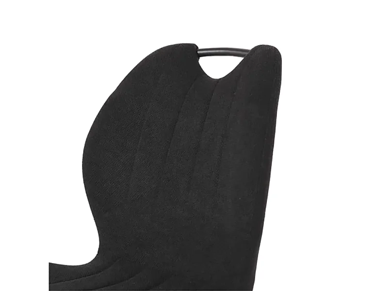 Chaise avec poignée tissu noir pieds métal