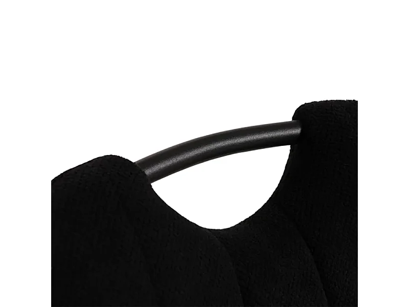 Chaise avec poignée tissu noir pieds métal