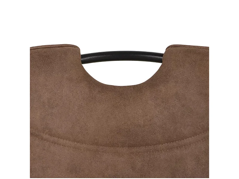 Chaise simili marron avec poignée pieds métal noir