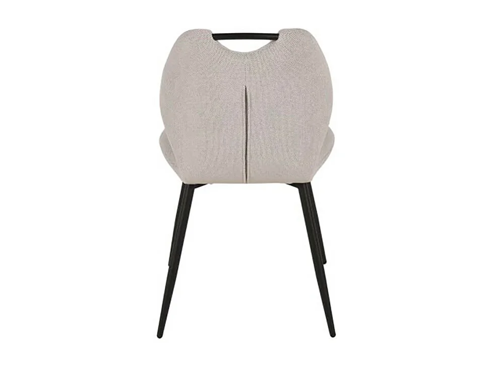 Chaise avec poignée tissu gris clair pieds métal