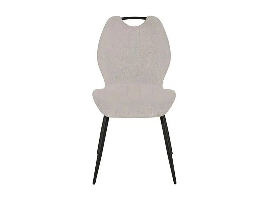 Chaise avec poignée tissu gris clair pieds métal