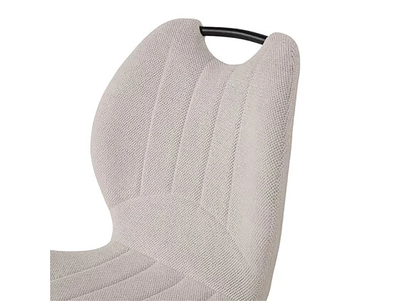 Chaise avec poignée tissu gris clair pieds métal