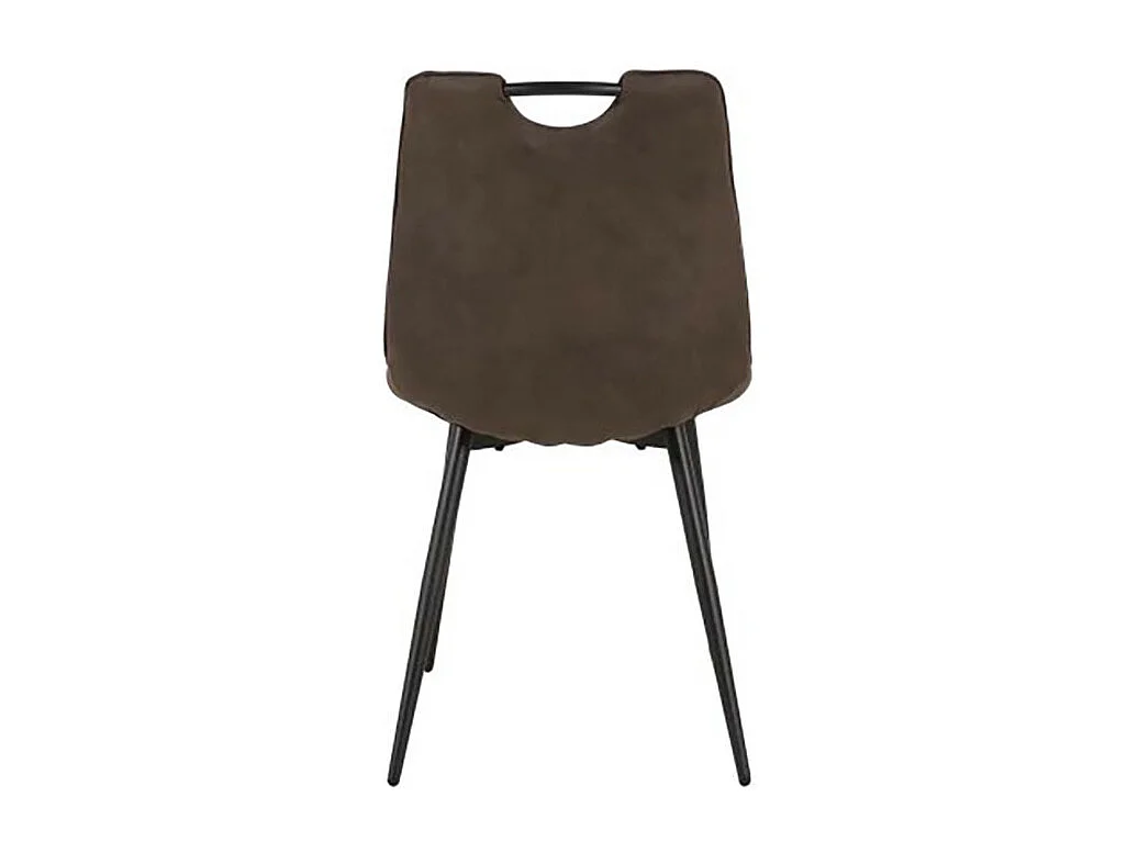 Chaise simili gris avec poignée pieds métal noir