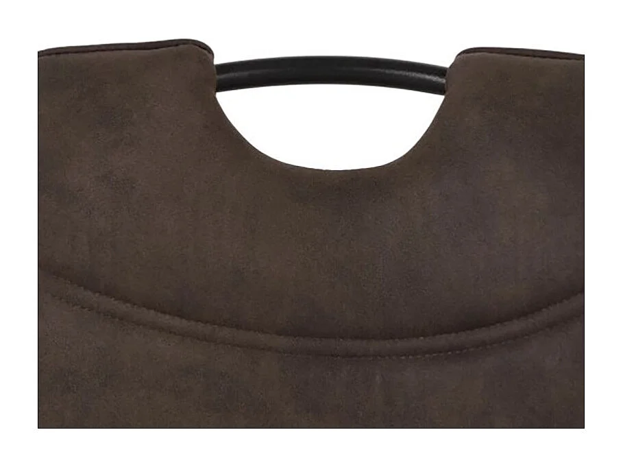 Chaise simili gris avec poignée pieds métal noir