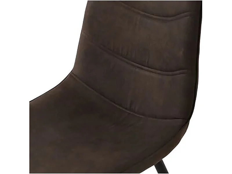 Chaise simili gris avec poignée pieds métal noir