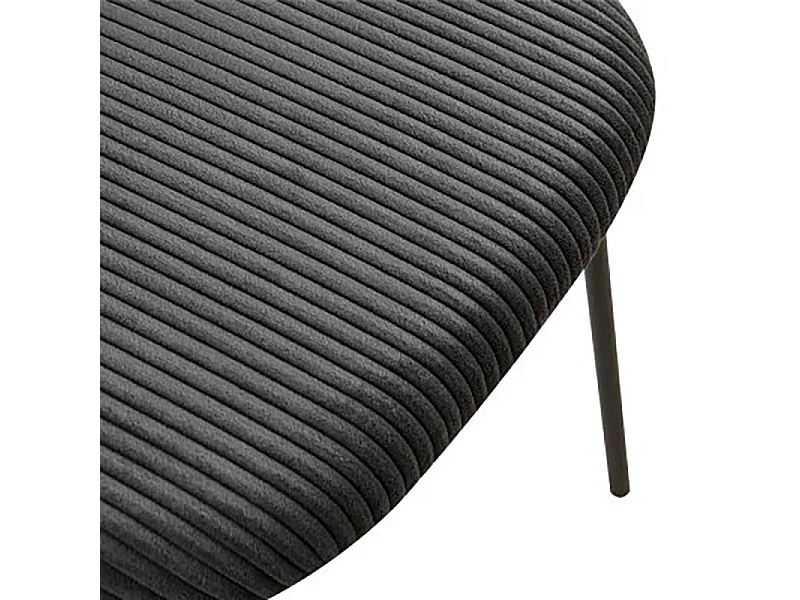 Tabouret de bar style écolier velours côtelé gris