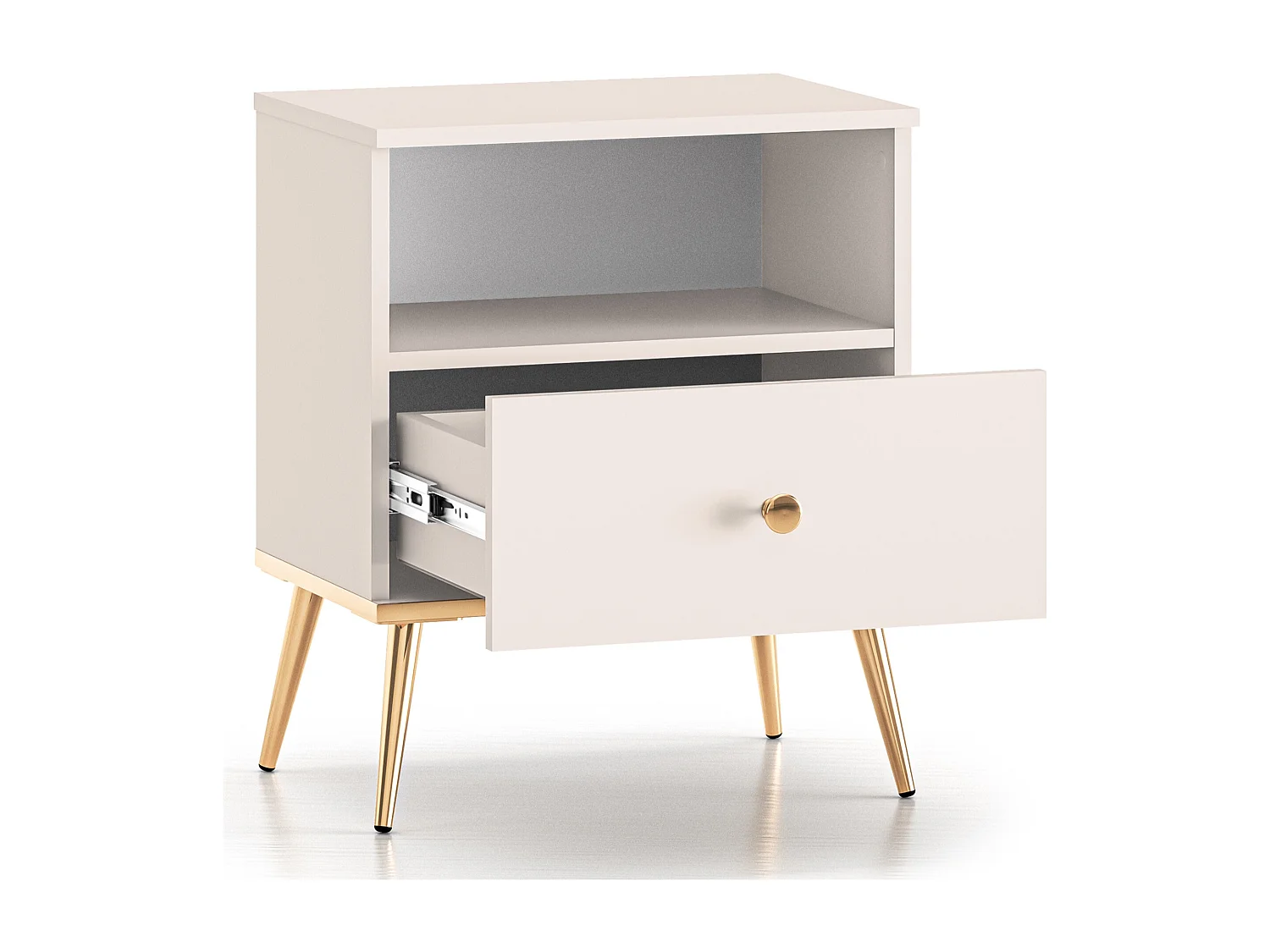 Nachttisch mit Schublade - Greige - 50 cm - SELGIN