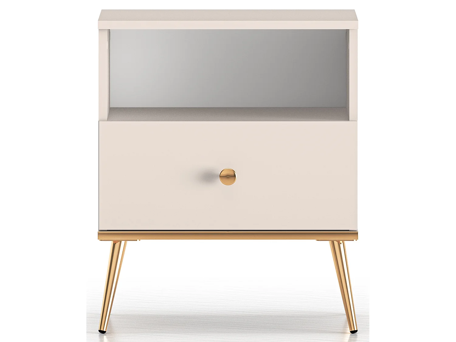 Nachttisch mit Schublade - Greige - 50 cm - SELGIN