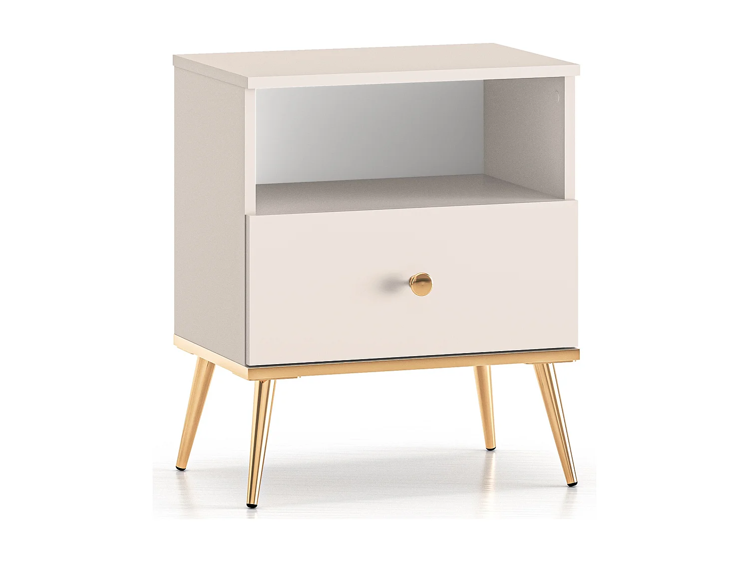 Nachttisch mit Schublade - Greige - 50 cm - SELGIN