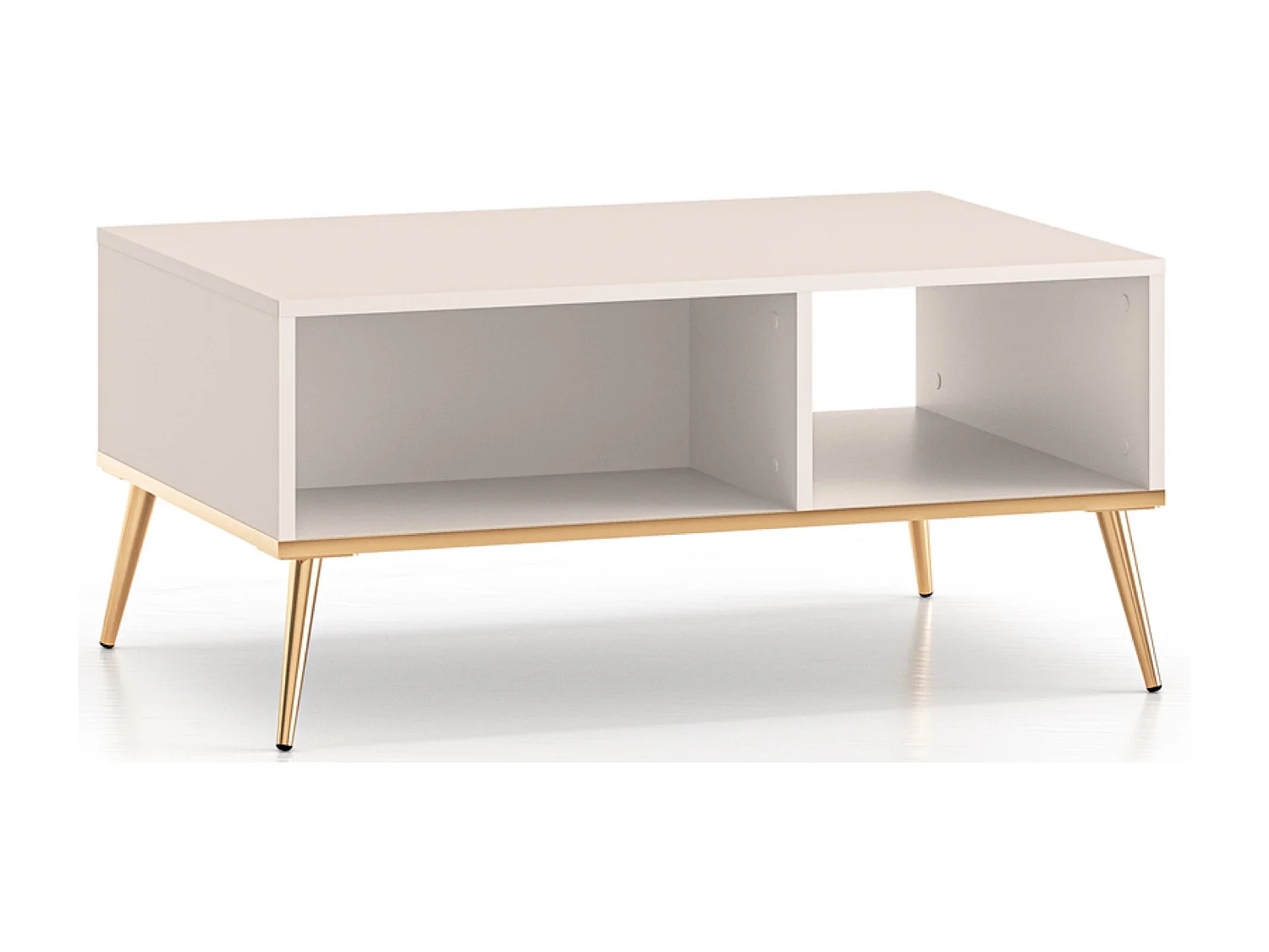 Salontafel - 60x90 cm - Greige met gouden poten - SELGIN