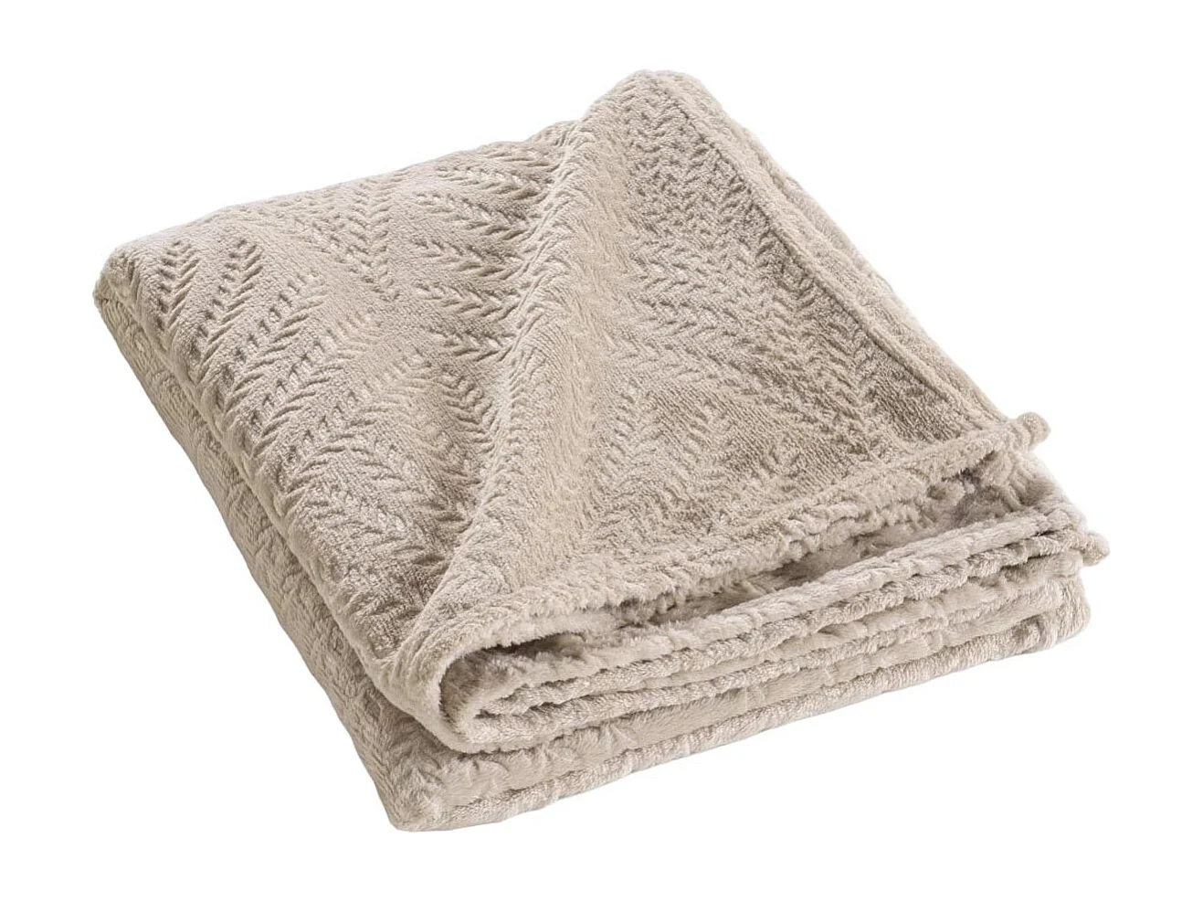 Plaid Uni en Flanelle "Nelia" 125x150cm Taupe