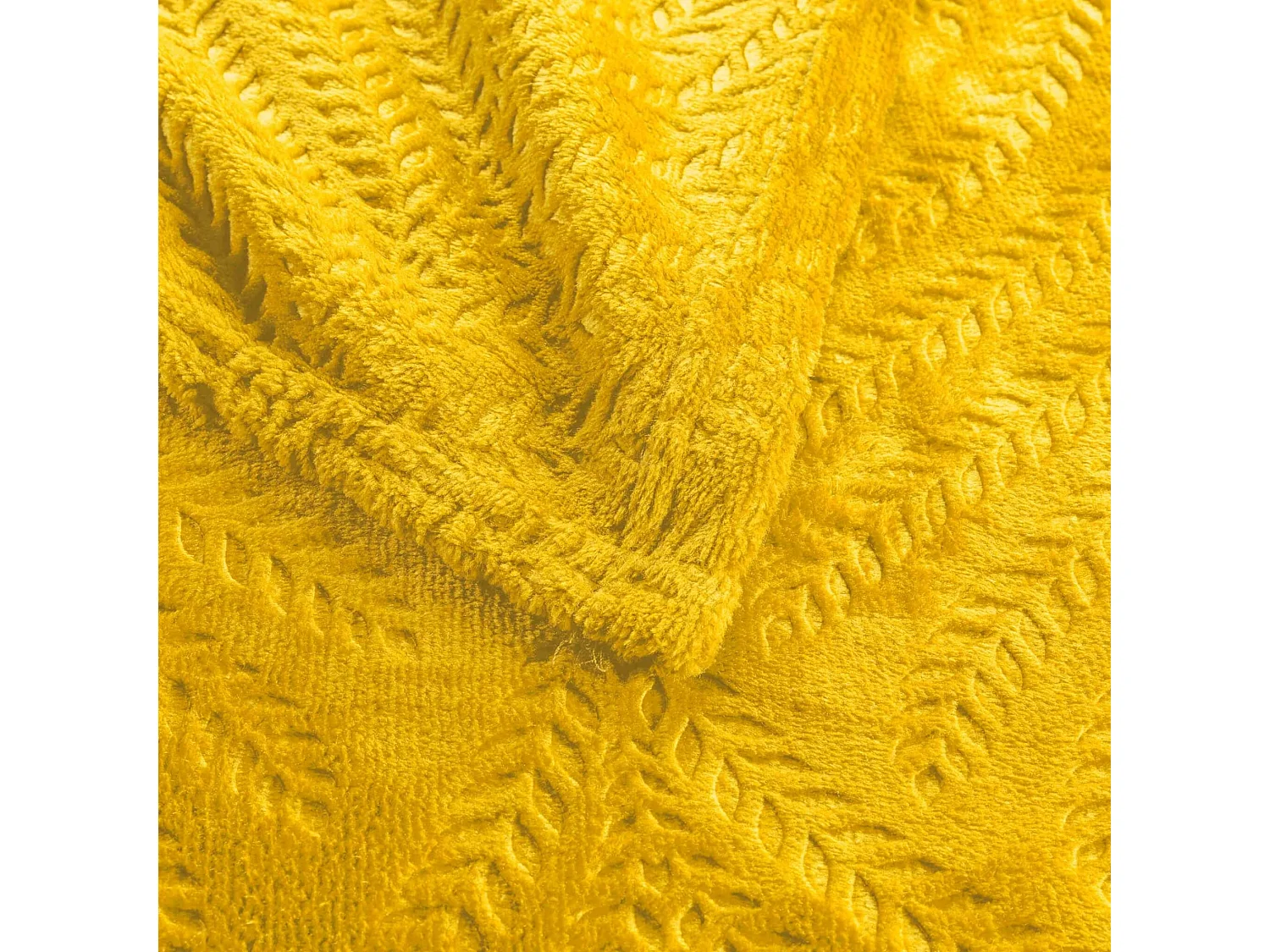 Plaid Uni en Flanelle "Nelia" 125x150cm Jaune
