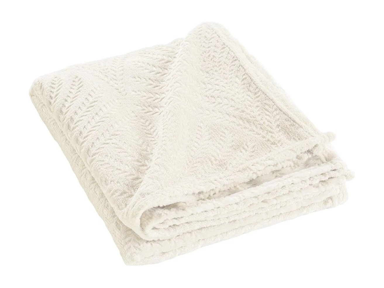 Plaid Uni en Flanelle "Nelia" 125x150cm Naturel