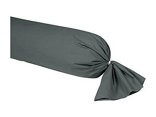 Taie de traversin en percale de coton - Manoir - 43 x 190 cm - Ardoise