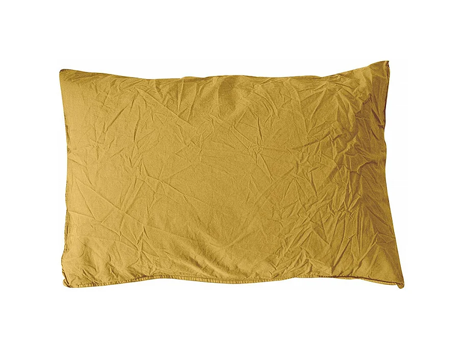 Taie d'oreiller en coton - Palace - 50 x 70 cm - Jaune moutarde