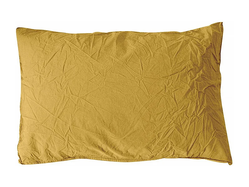 Taie d'oreiller en coton - Palace - 50 x 70 cm - Jaune moutarde