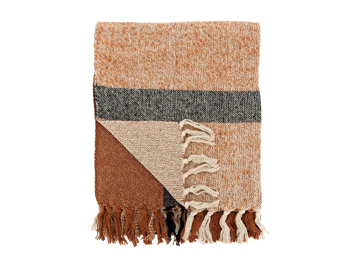 Plaid en coton recyclé brossé