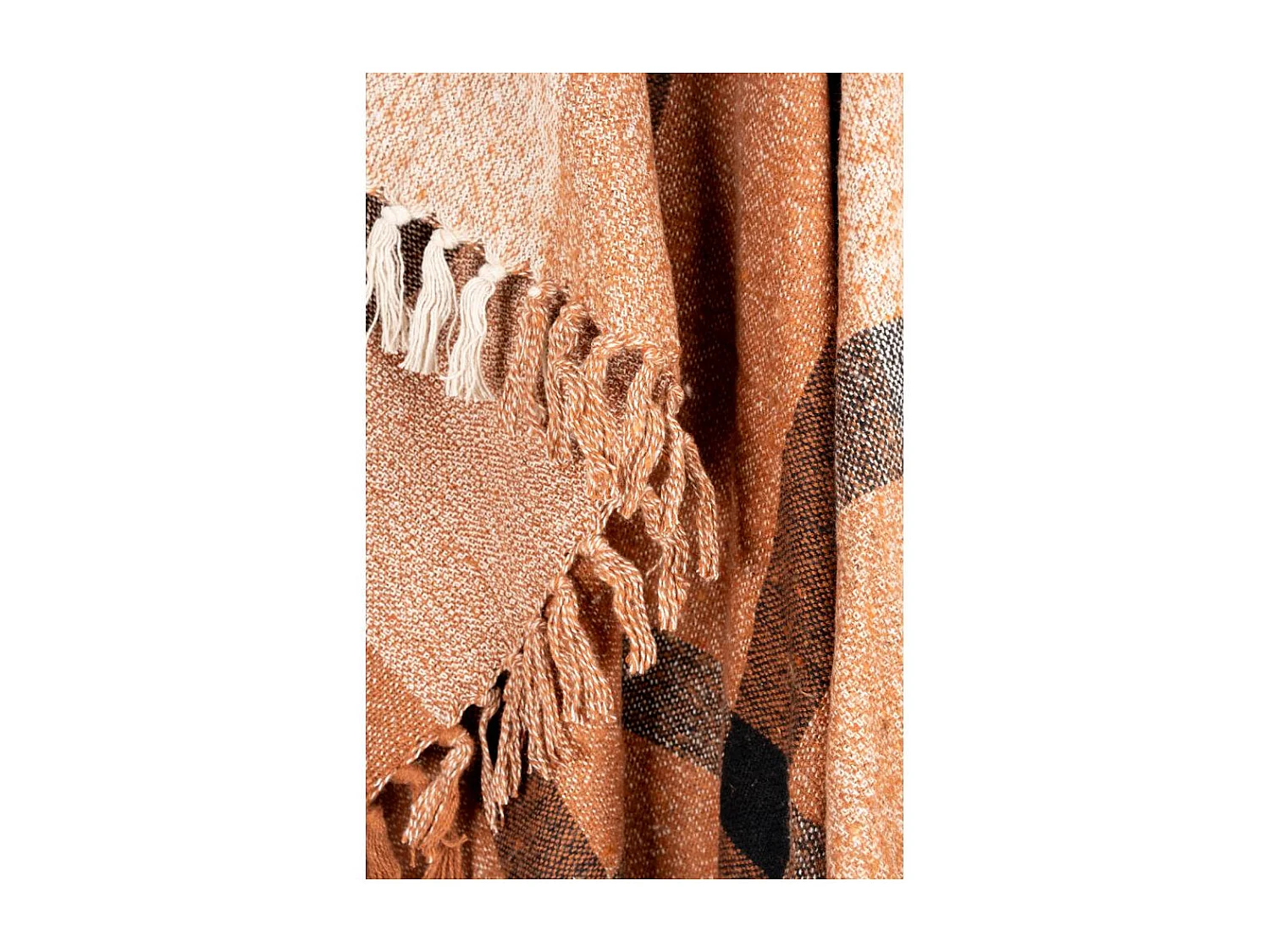 Plaid en coton recyclé brossé