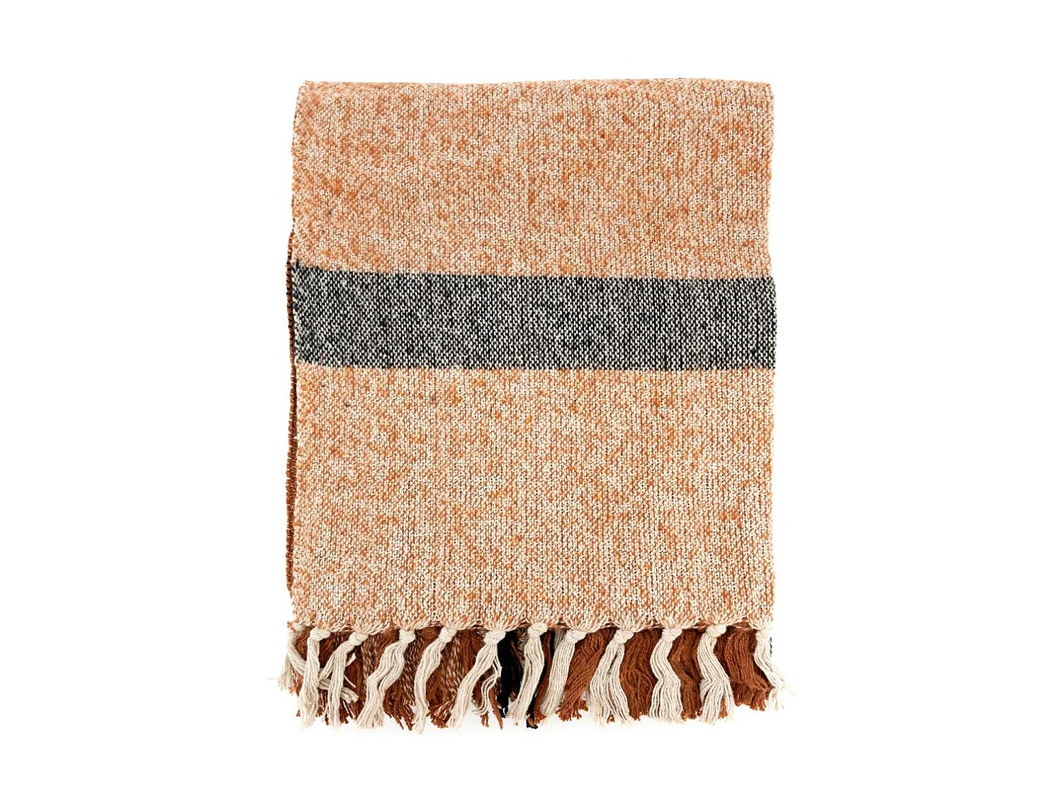 Plaid en coton recyclé brossé