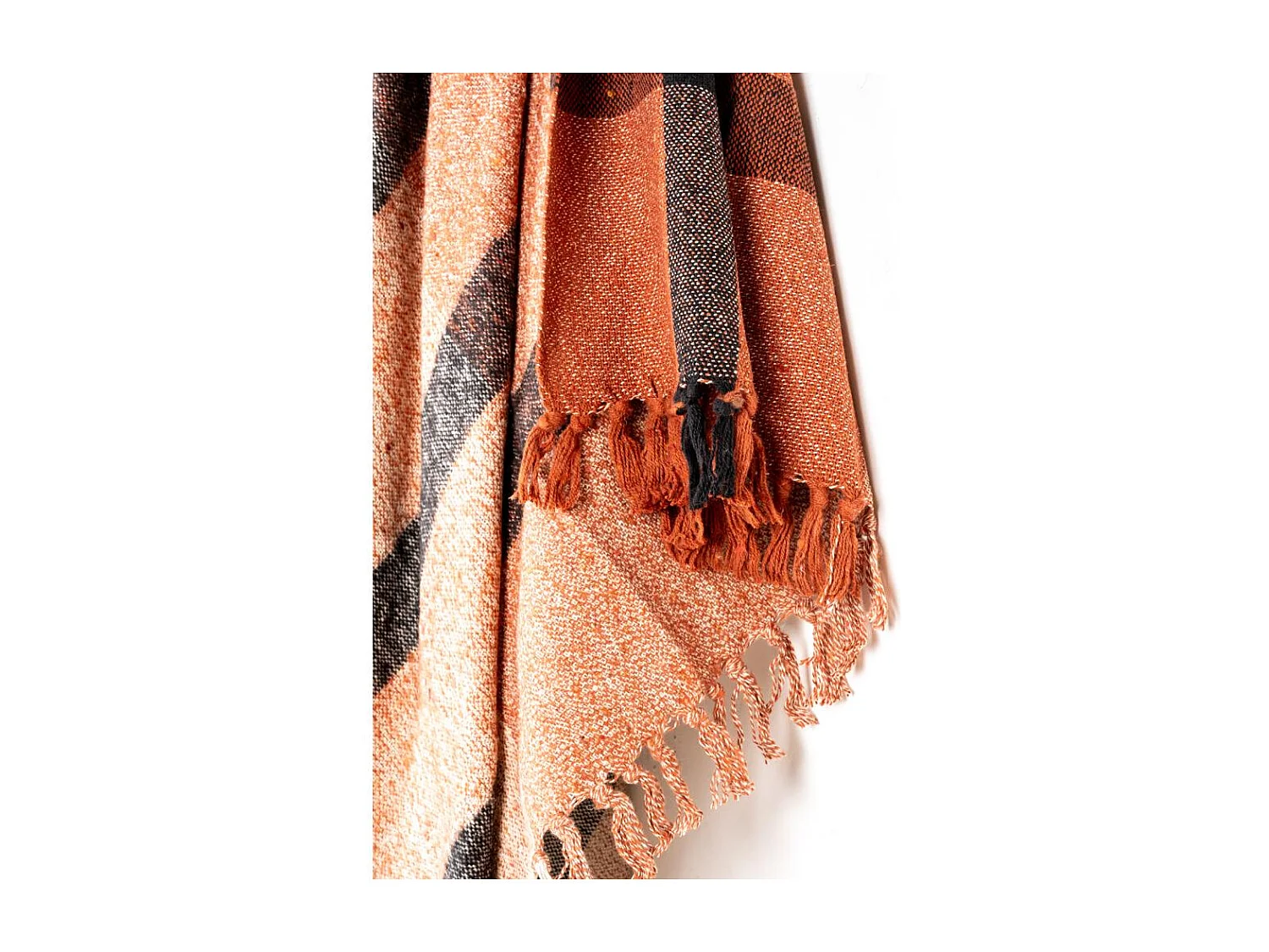 Plaid en coton recyclé brossé