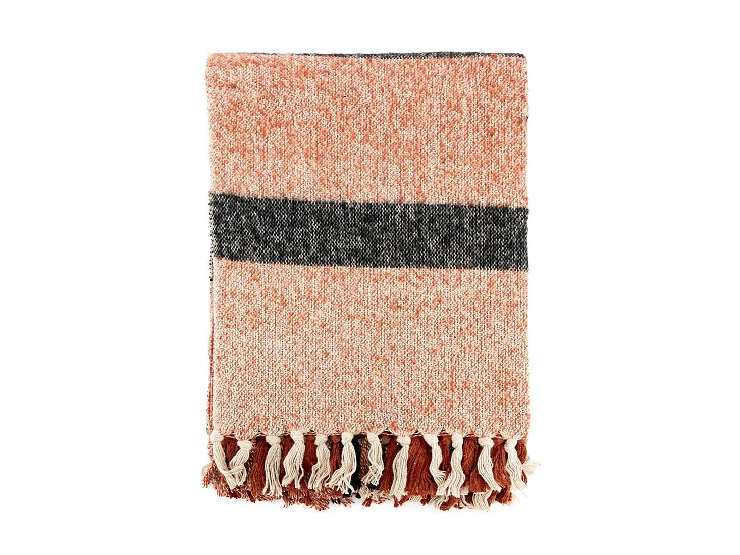 Plaid en coton recyclé brossé