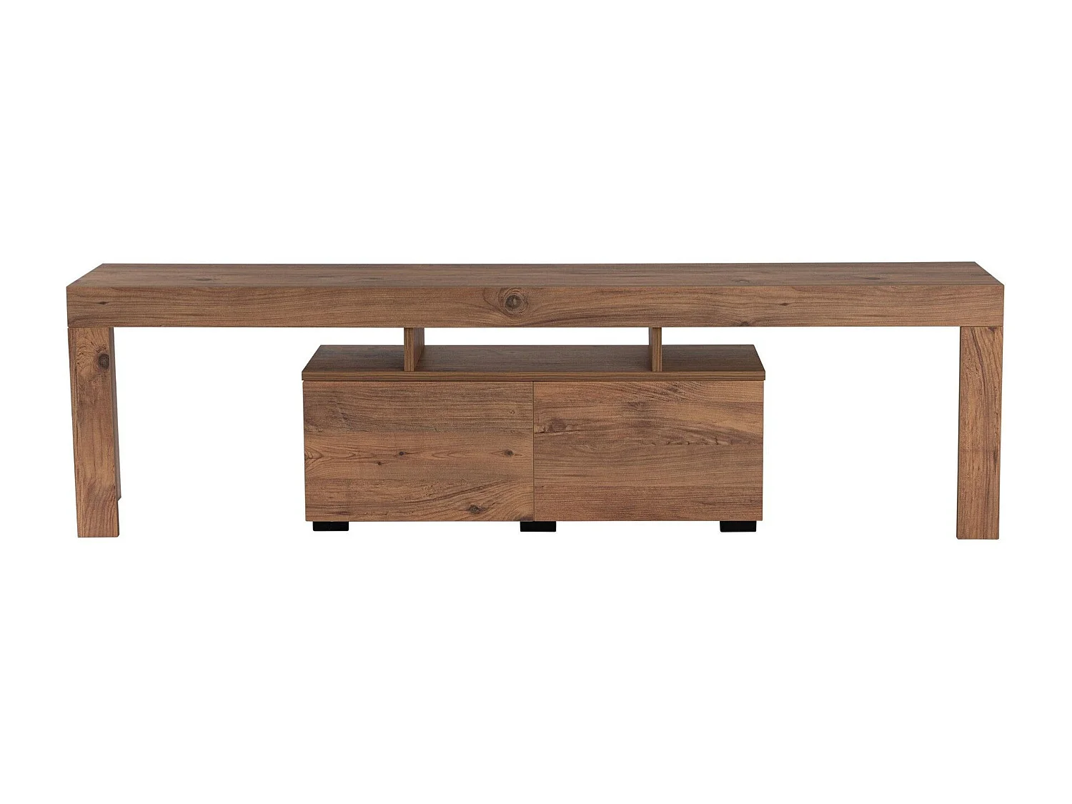 Meuble tv moderne 2 portes L180cm Diapazon Chêne rustique