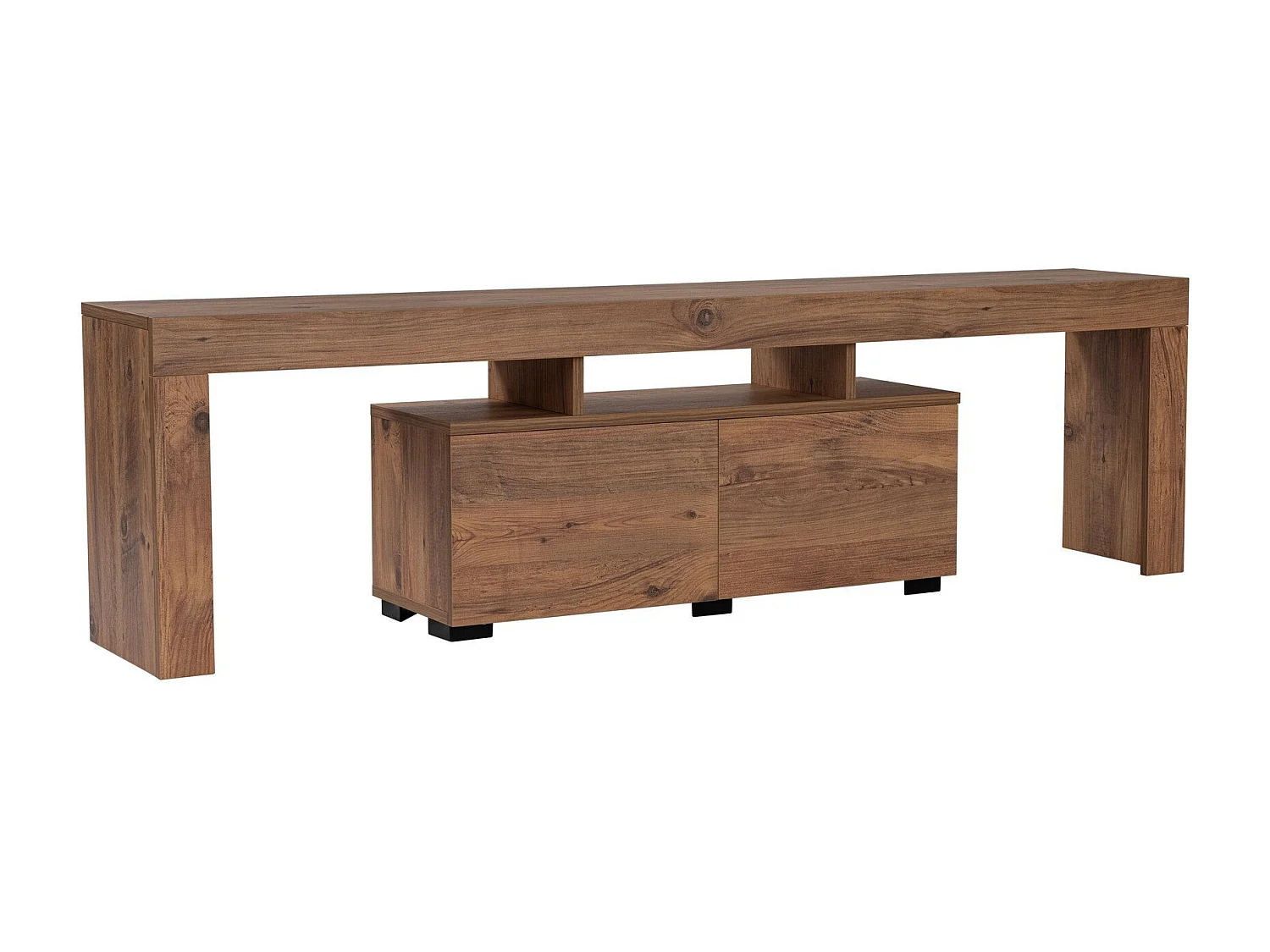 Meuble tv moderne 2 portes L180cm Diapazon Chêne rustique