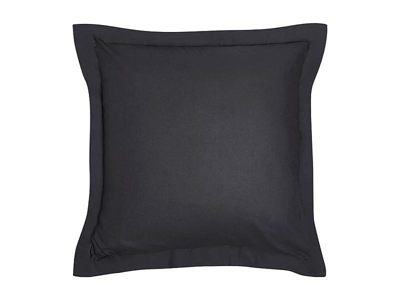 Taie d'oreiller carré en coton bio "Organic" - Gris fusain - 63 x 63 cm