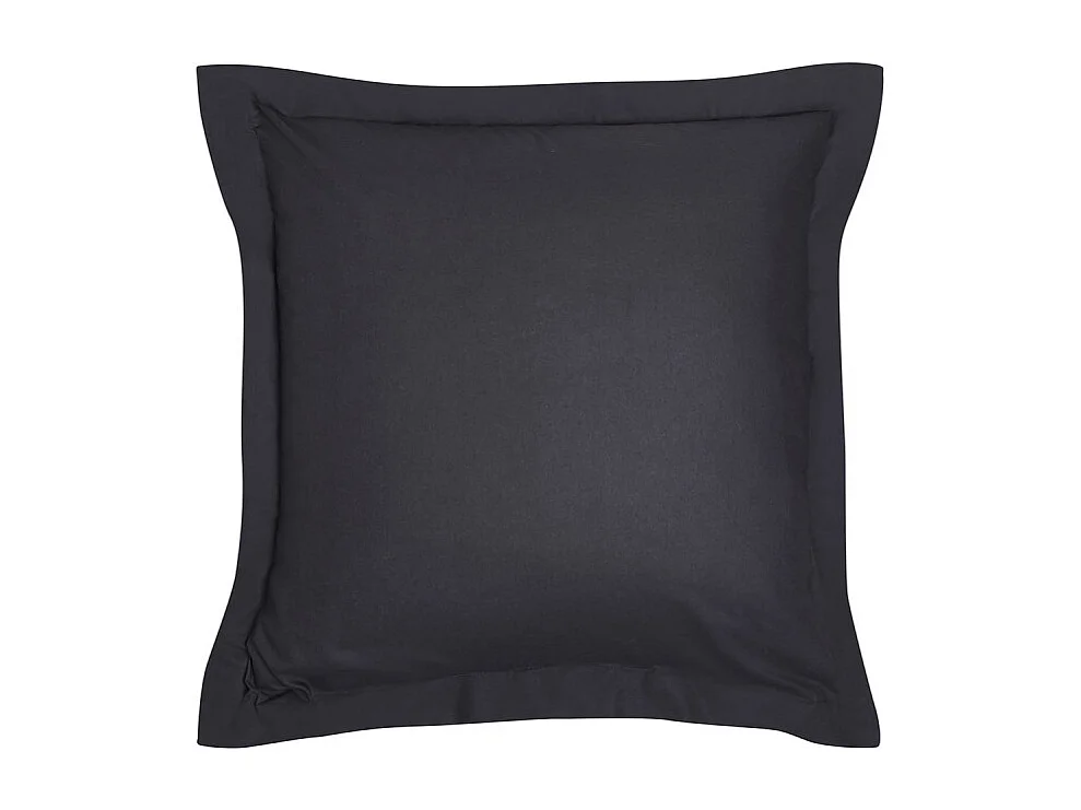 Taie d'oreiller carré en coton bio "Organic" - Gris fusain - 63 x 63 cm