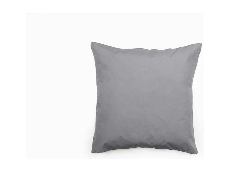 Taie d'oreiller en percale de coton - Manoir - 65 x 65 cm - Gris