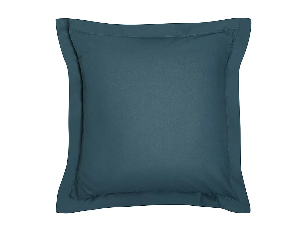 Taie d'oreiller en coton bio "Organic" - Bleu paon - 63 x 63 cm
