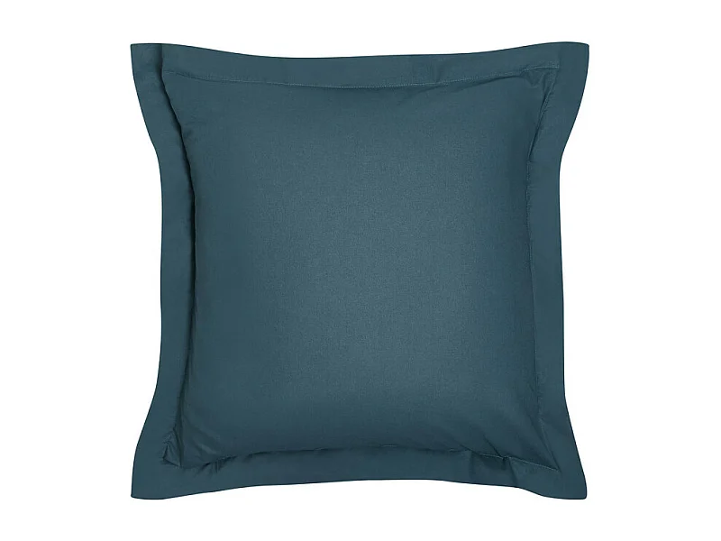 Taie d'oreiller en coton bio "Organic" - Bleu paon - 63 x 63 cm
