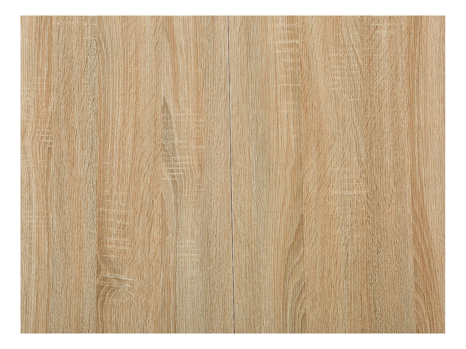 Table à manger extensible 4 à 8 personnes en MDF et acier - Naturel clair et blanc - KOMONI