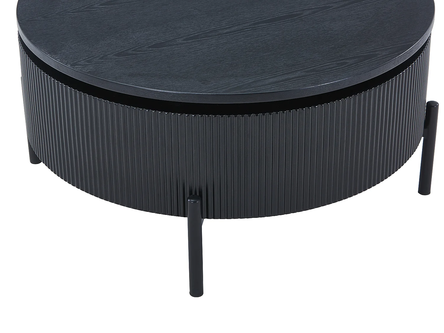 Table basse avec plateau pivotant placage frêne - Noir - NORVANE