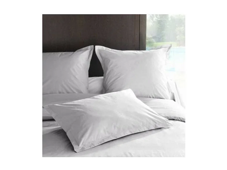 Taie d'oreiller en percale de coton - Manoir - 50 x 70 cm - Gris perle