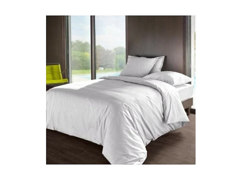 Taie d'oreiller en percale de coton - Manoir - 50 x 70 cm - Gris perle